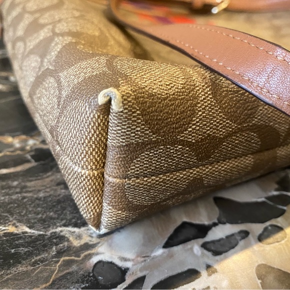 Coach Brown Signature Coated Canvas Varsity Stripe File Messenger Bag - Picture 6 of 14